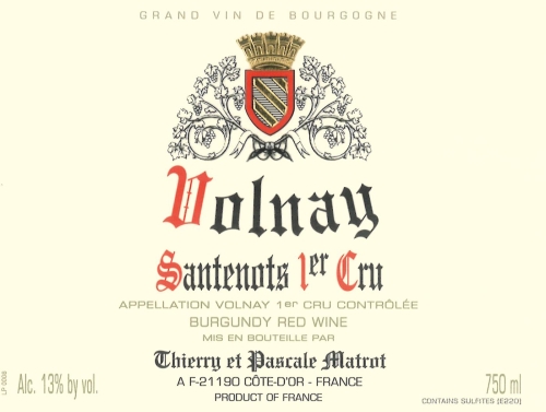 Thierry Et Pascale Matrot Volnay Santenots, 1er Cru