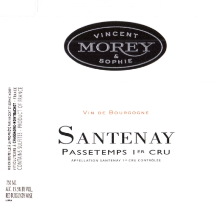 Vincent & Sophie Morey Santenay Les Passetemps, 1er Cru