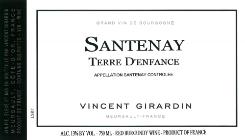 Vincent Girardin Santenay Terre d'Enfance