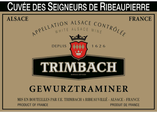 Trimbach Gewurztraminer, Cuvee des Seigneurs de Ribeaupierre