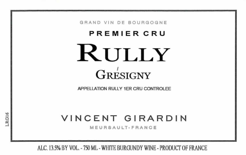 Vincent Girardin Rully Gresigny, 1er Cru