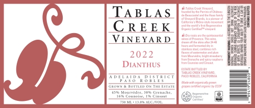 Tablas Creek Rosé, Dianthus