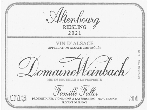 Domaine Weinbach Riesling Altenbourg