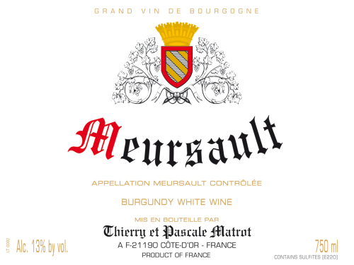 Thierry Et Pascale Matrot Meursault Blanc