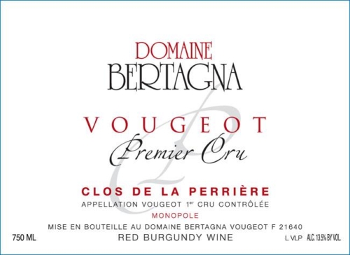 Domaine Bertagna Vougeot Rouge Clos de la Perriere, 1er Cru - Monopole