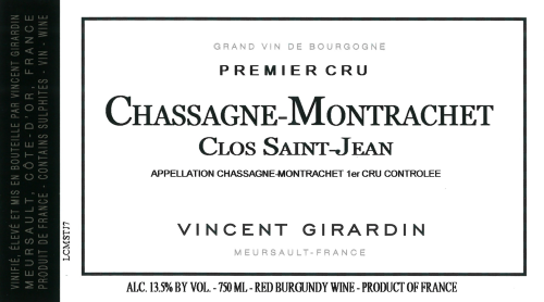 Vincent Girardin Chassagne-Montrachet Clos St. Jean, 1er Cru